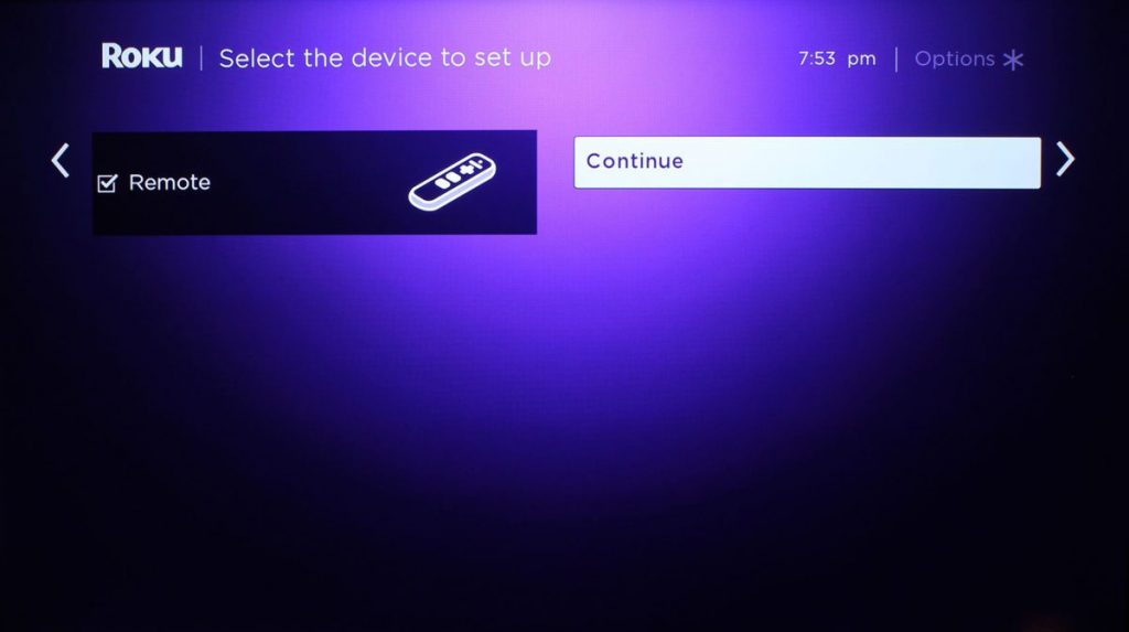 Remote continue option on Roku