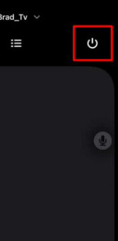 Power button on Apple TV Remote app