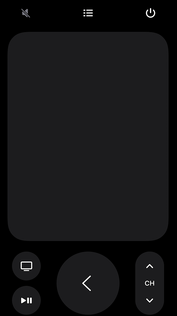 Touchpad area on Apple TV Remote app