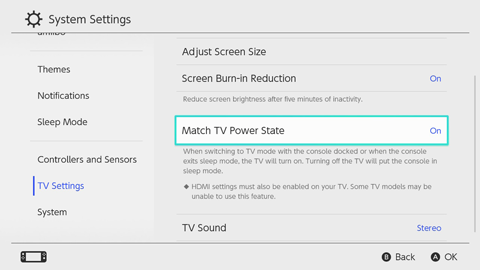 Match TV Power State On