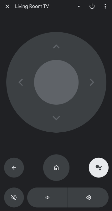 Google TV app remote interface