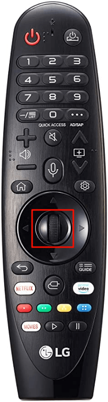 Wheel OK button on LG Magic Remote