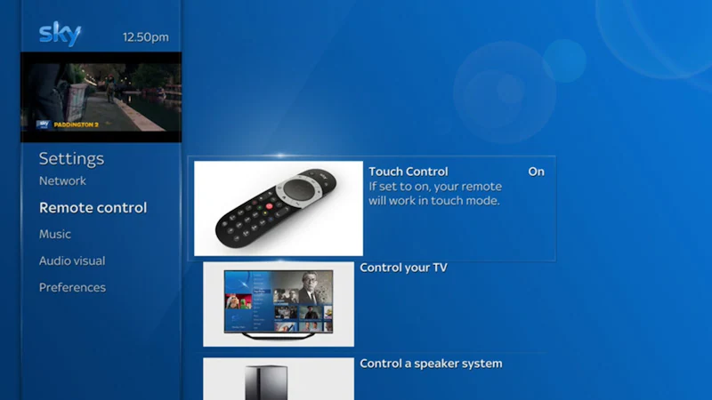 Enable Touch Control on Sky Q Remote