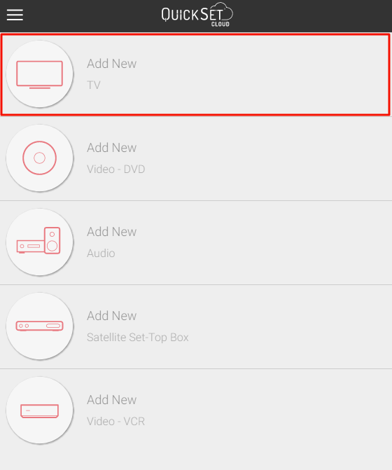 Add New TV option