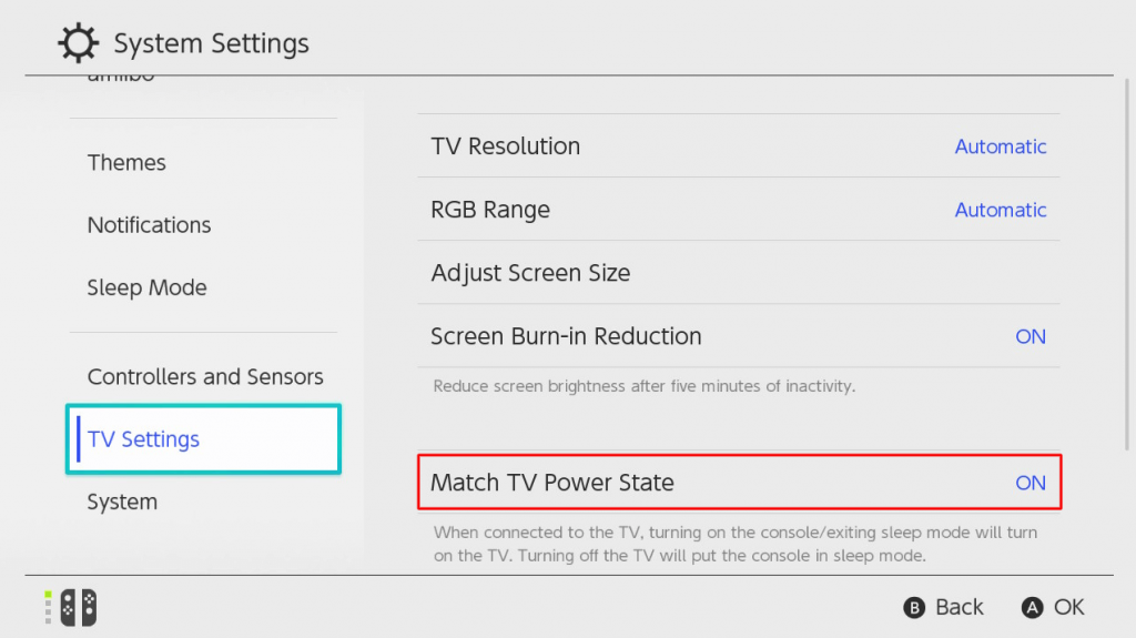 Click Match TV Power State On