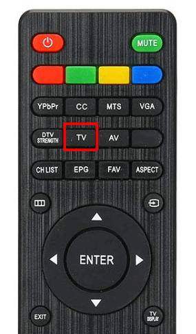 TV button on universal remote