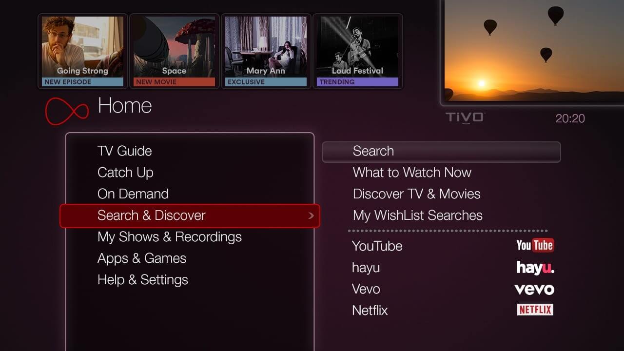 Reset TiVo box to factory settings