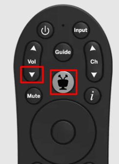 Press and hold the Volume Down and TiVo buttons to reset the TiVo remote