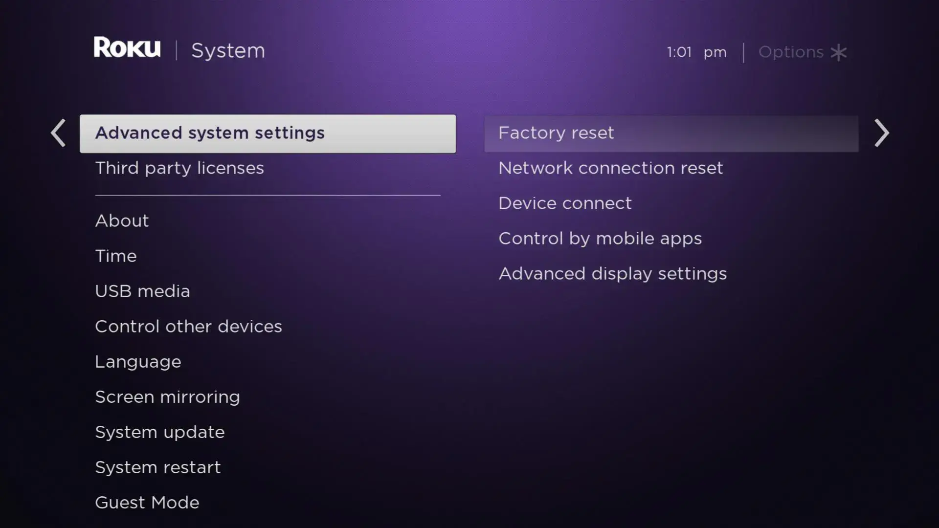 Reset Westinghouse Roku TV