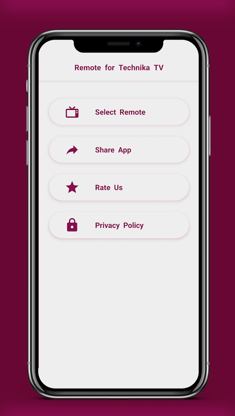 Technika TV Remote App - Tap on the Select Remote option