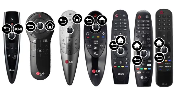 Press and hold Home and Back buttons to reset the LG TV remote